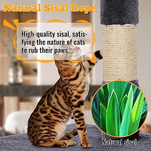 37.8" Cat Tree Tower (Light Gray)