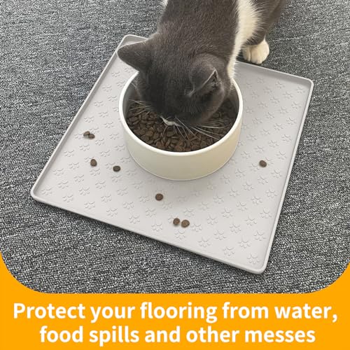 Dog Food Mat Anti (11.8"L x 11.8"W / Cream)