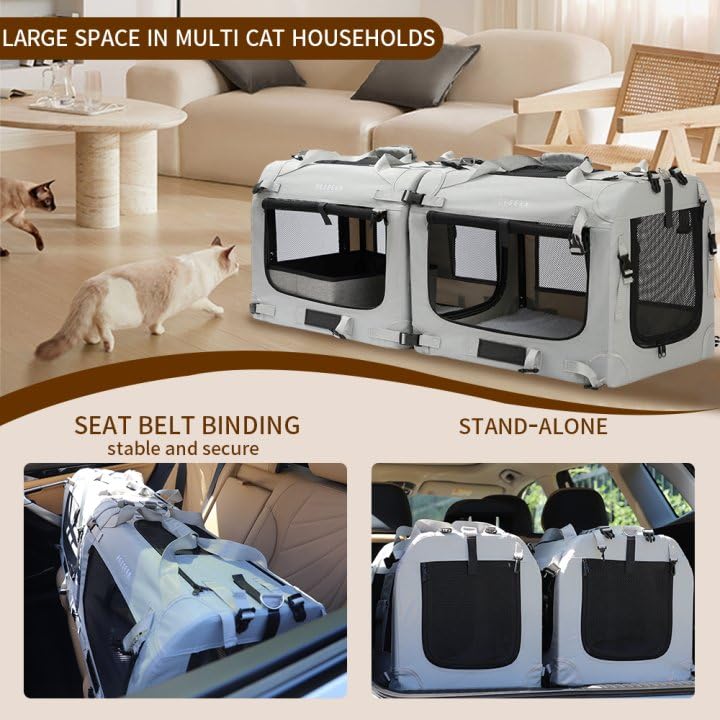 Extra Large Cat Carrier Soft Sided (Grey-2)