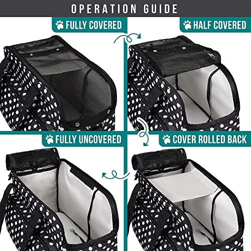 Small Dog Purse Carrier (Polka Dot Black)