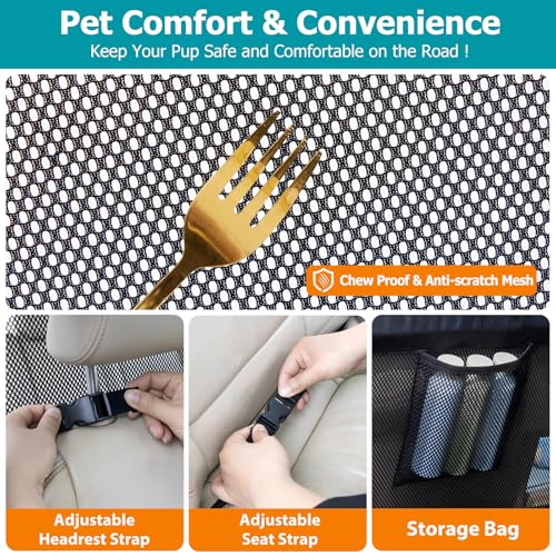 Dog Barrier for Car Back Seat & Cargo Area with Wider Coverage (Medium-for Mid Sedan/Compact & Mid SUV/Mid Truck)