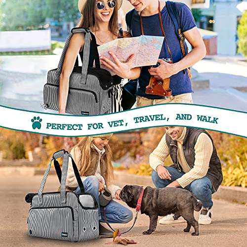 Small Dog Purse Carrier (Stripe Black)