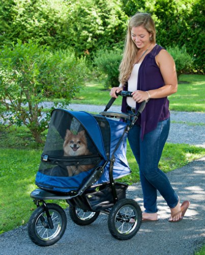 No Zip Jogger Pet Stroller for Cats (Navy)