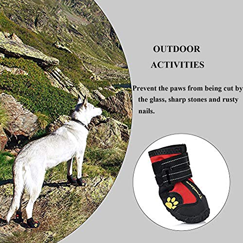 Dog Shoes Waterproof Anti (3# / Red)
