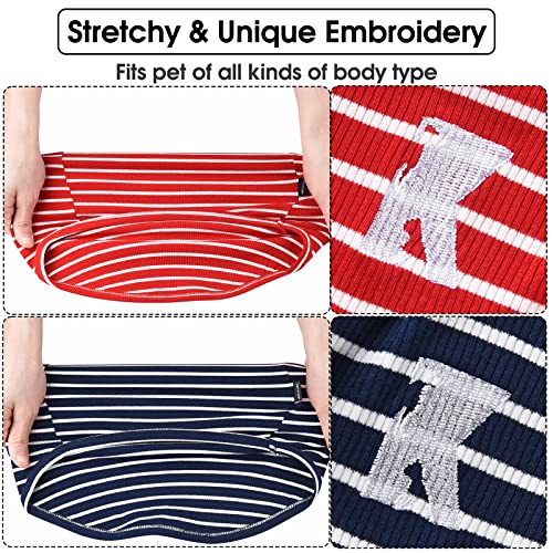 Dog Shirt Soft Cotton Tank Top Lightweight Stretchy Red & Blue XL (Red + Blue / XL-(15~24lb) | Chest(~20.8"))