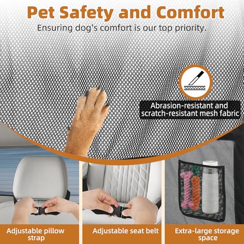 52" Wide Dog Car Barrier with Window & Steel Frame
