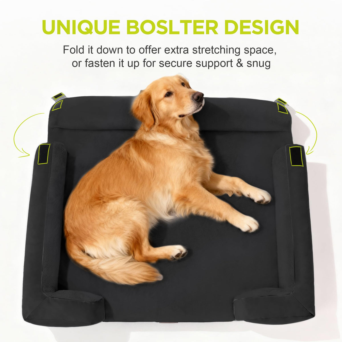 Waterproof Orthopedic Dog Bed for Extra Large Sized Dogs (48 x 30 x 9 in / Black)