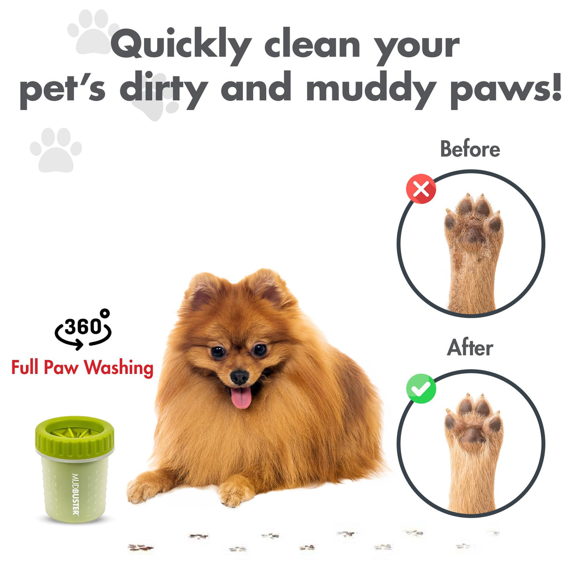 MudBuster Small Dog Paw Cleaner (Green / Small)