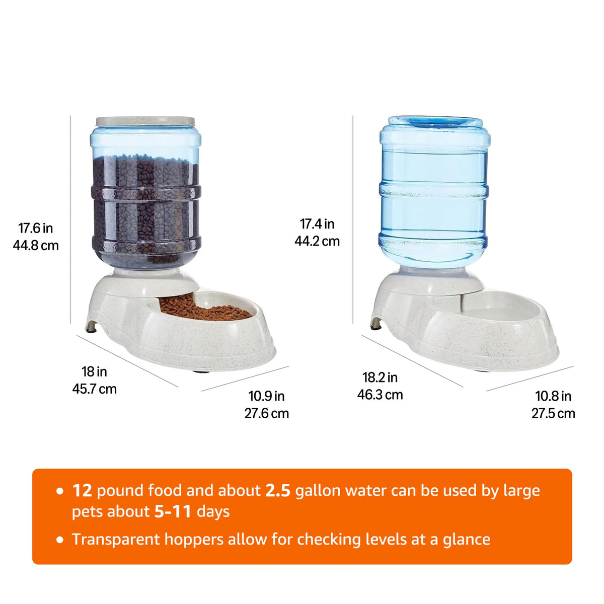 Large Capacity Automatic Pet Water Dispenser and Gravity Feeder Set (Waterer + Feeder / Large)