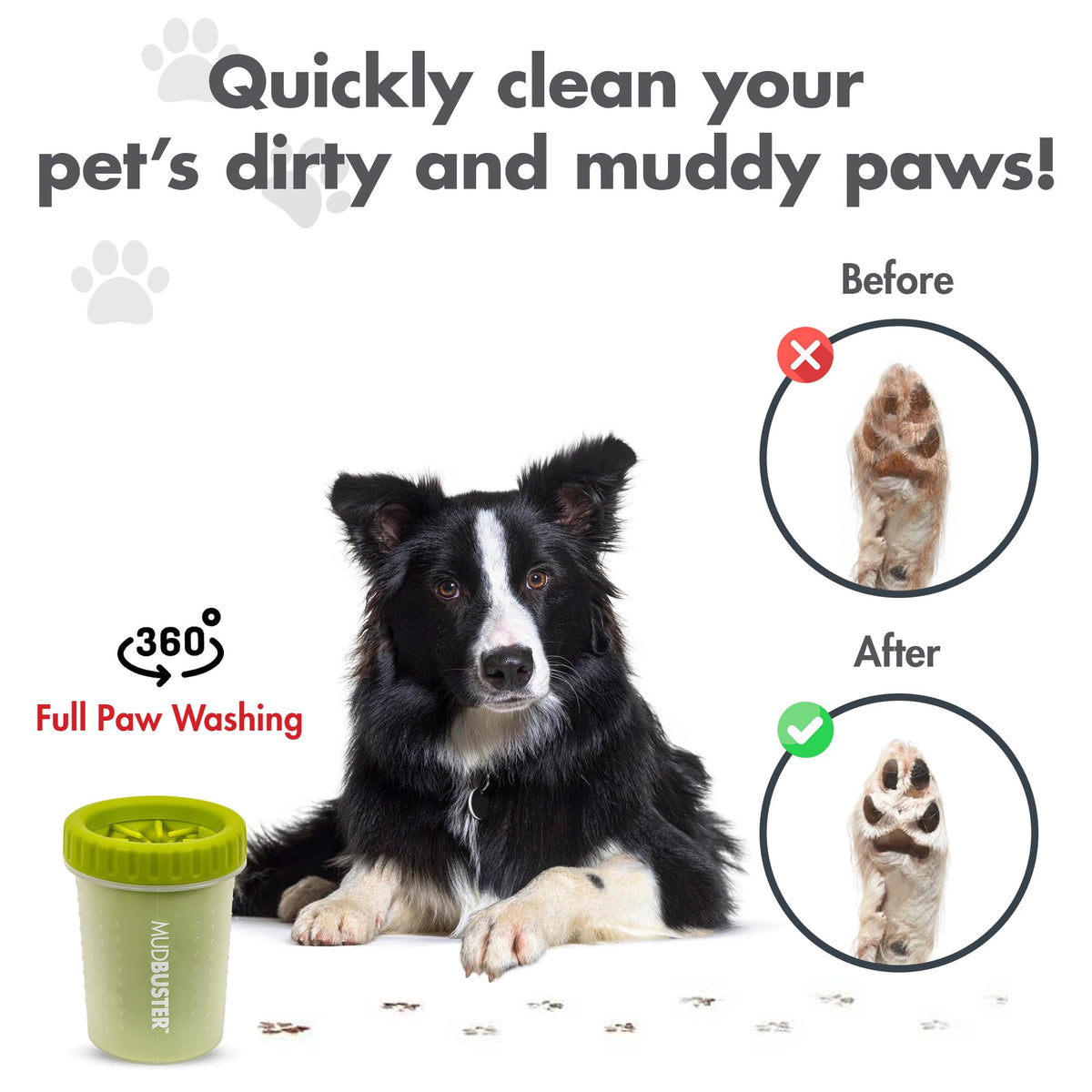 MudBuster Medium Dog Paw Cleaner (Green / Medium)