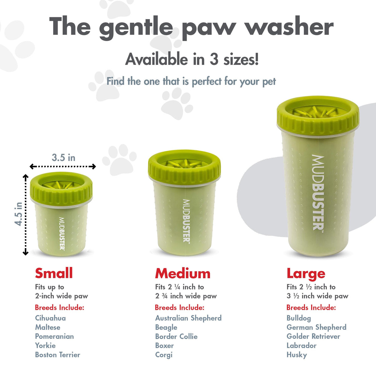 MudBuster Small Dog Paw Cleaner (Green / Small)