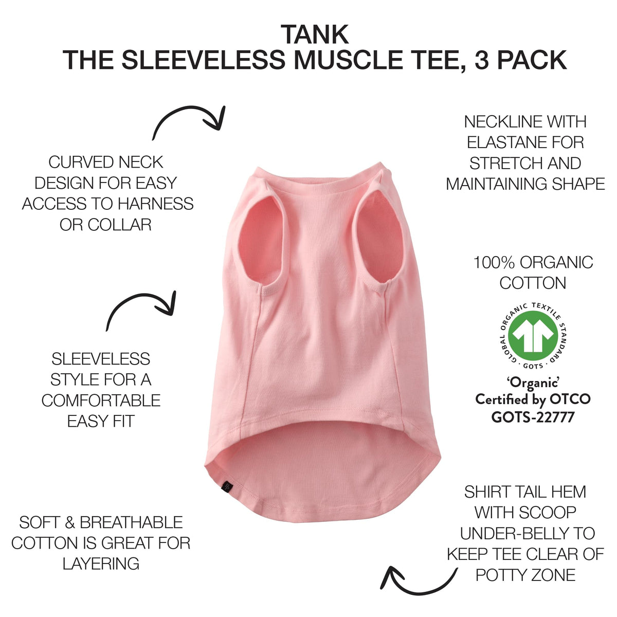 Tank Dog T Shirt (Large / Pink Rainbow Plaid)