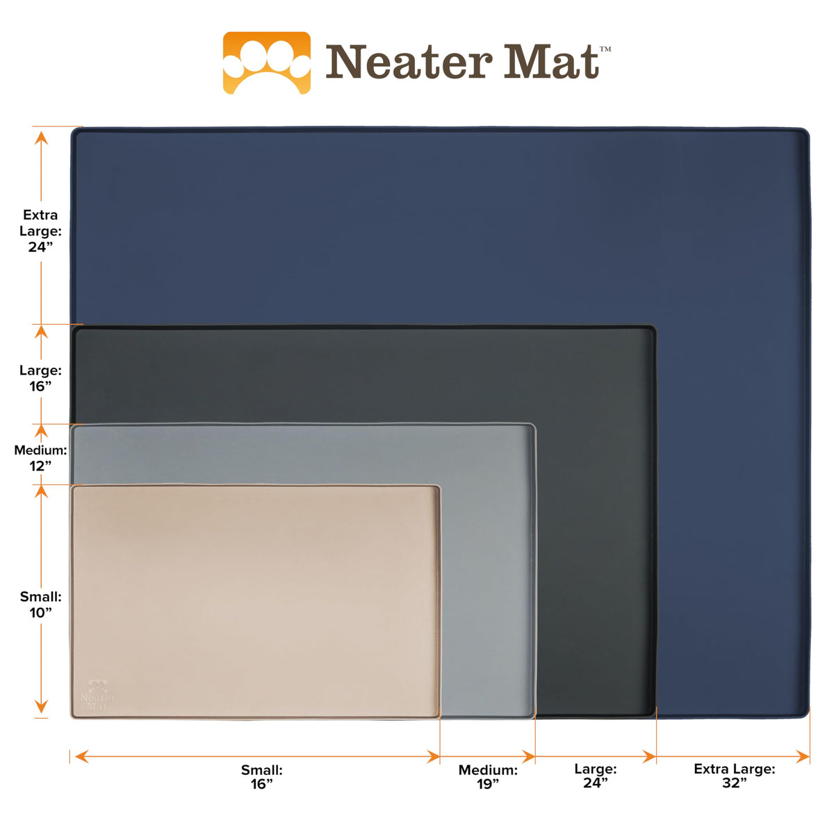 Neater Mat Pet Mats for Food and Water (16"L x 10"W / Light Pink)