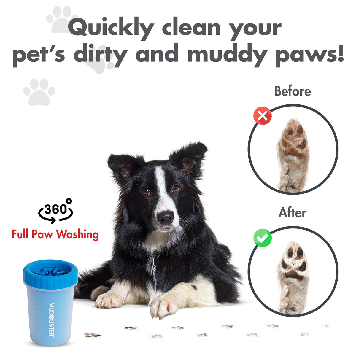 MudBuster Medium Dog Paw Cleaner (Pro Blue / Medium)