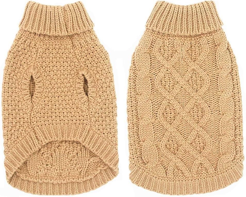 Turtleneck Dog Sweater (X-Large / Khaki)