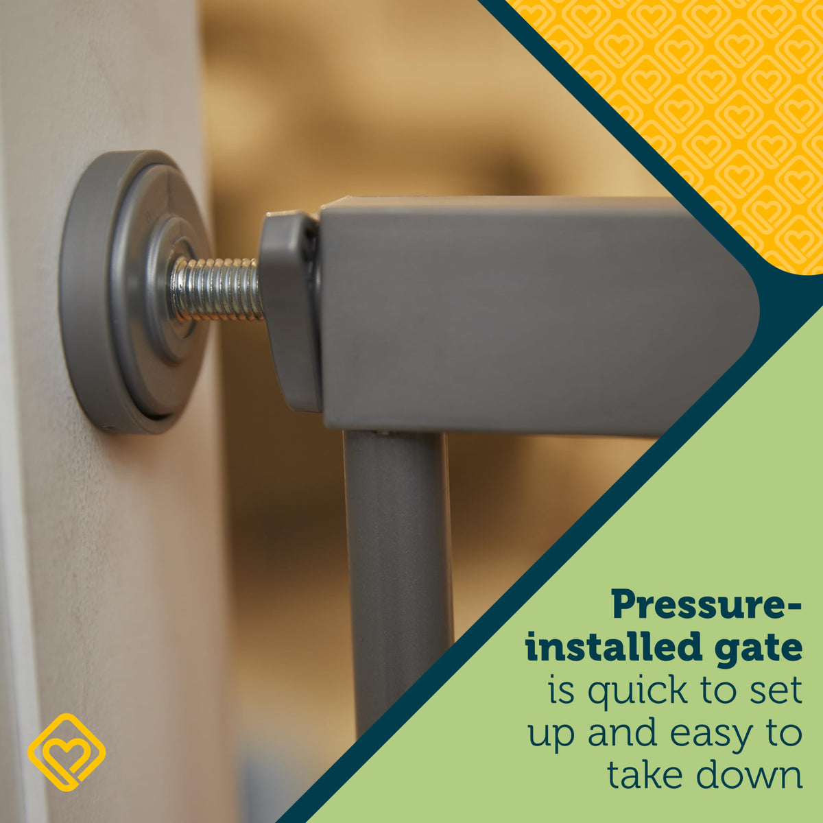 Walk Through Baby Gate with Door (1-Pack / 29" to 38" Wide x 28" Tall / Silver)