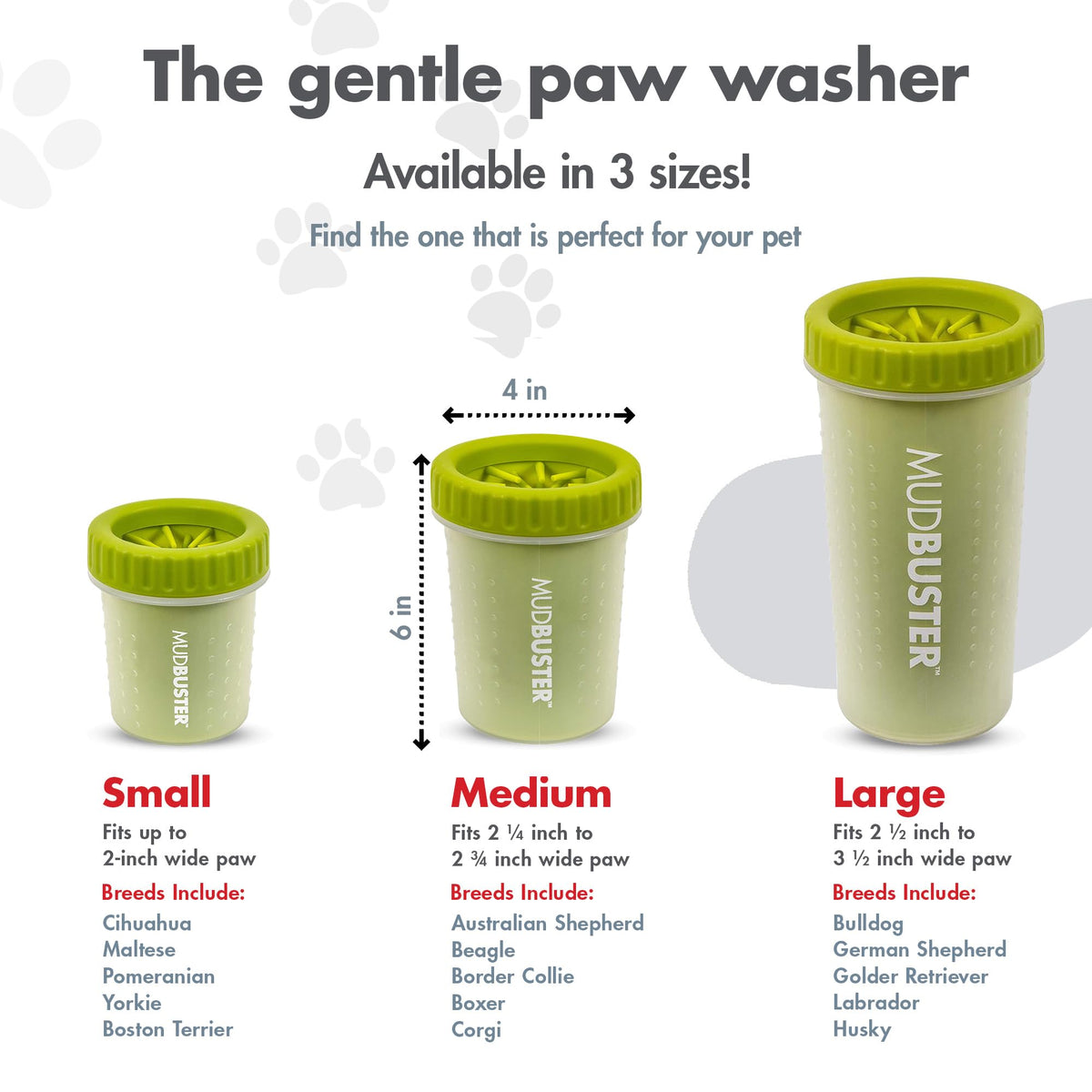 MudBuster Medium Dog Paw Cleaner (Green / Medium)