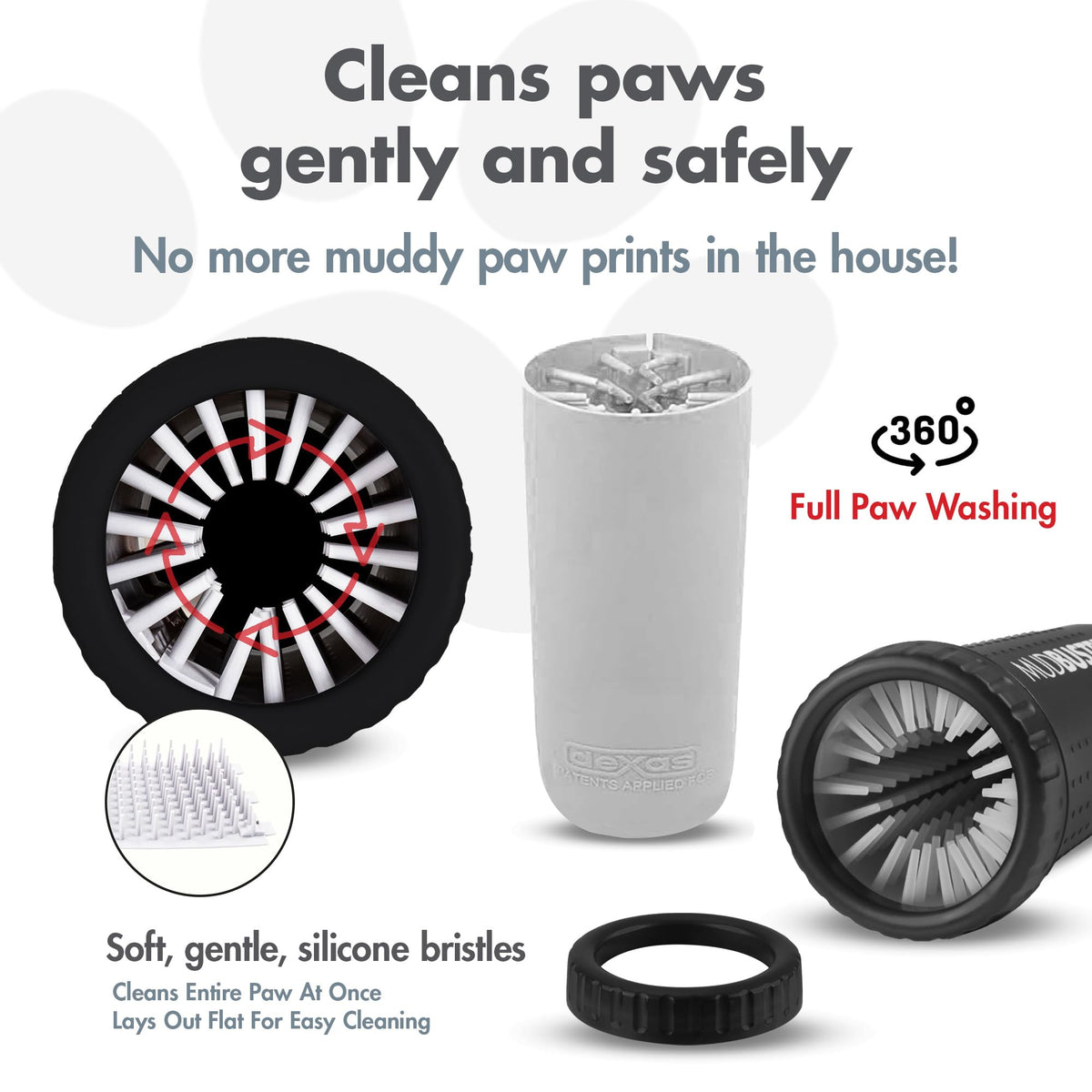 MudBuster Large Dog Paw Cleaner (Matte Black / Large)