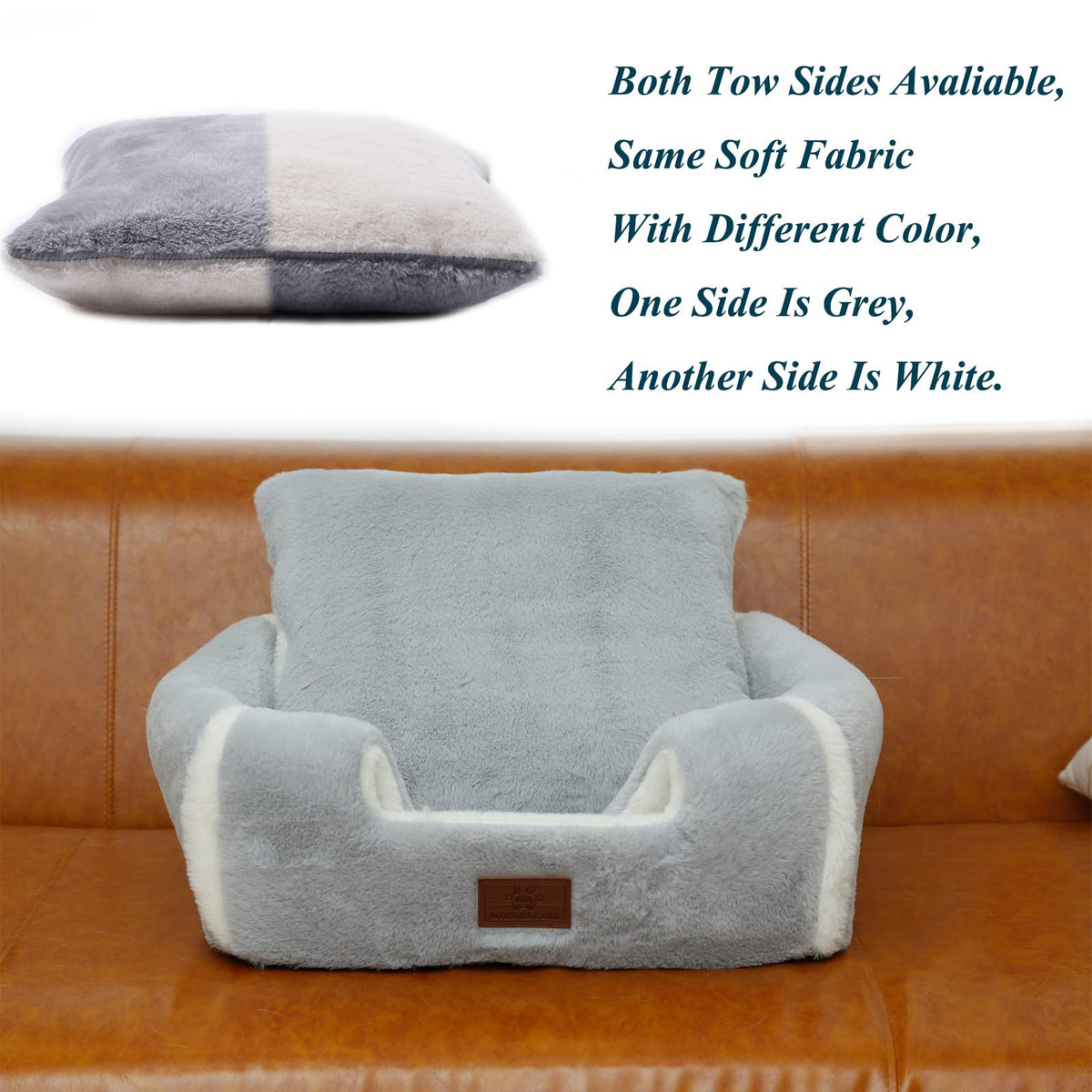 Cat Bed for Indoor Cats (Light Grey / 15"D x 15"W x 15"H)