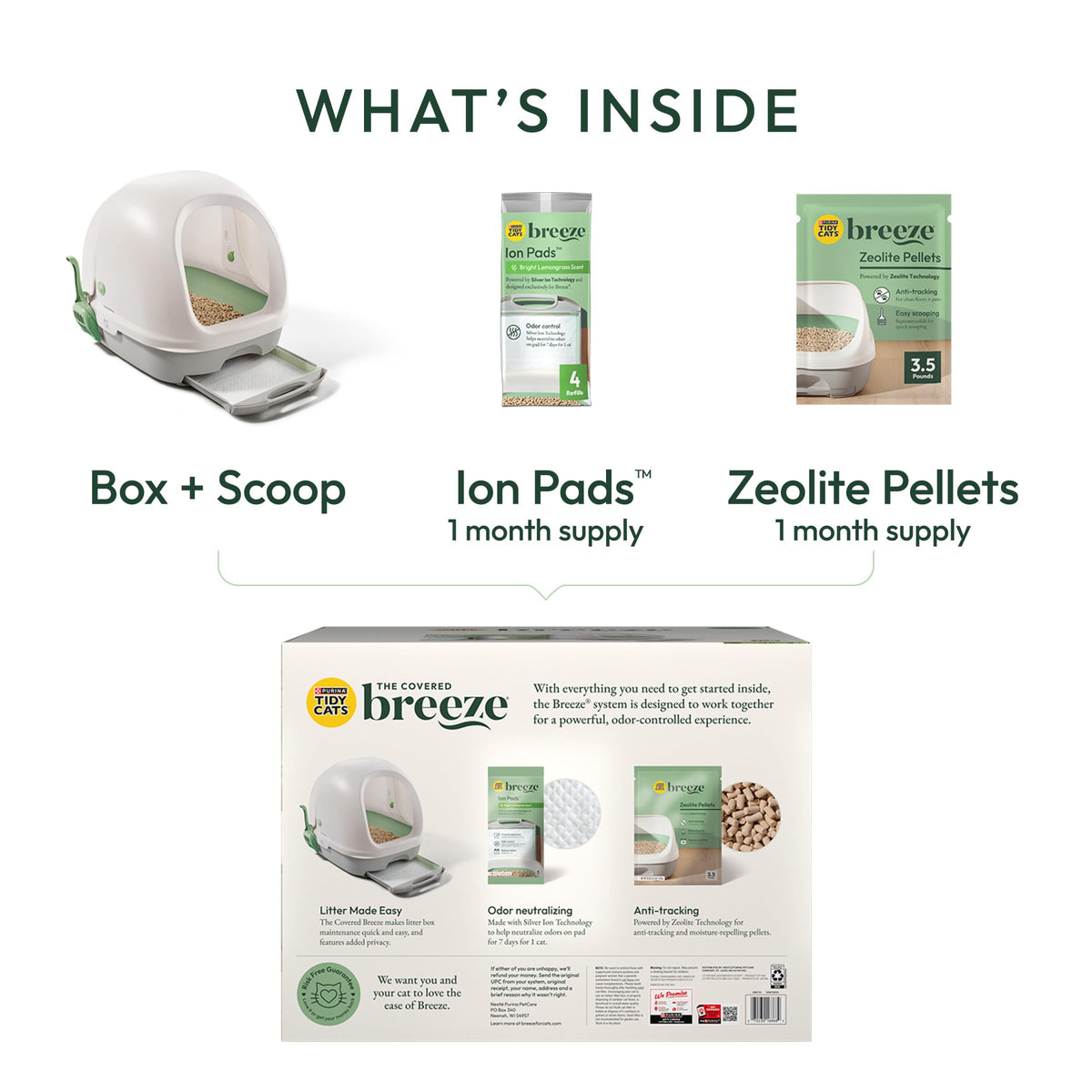 Breeze Covered Cat Litter Box System Kit (10.37 Pound (Pack of 1) / White)