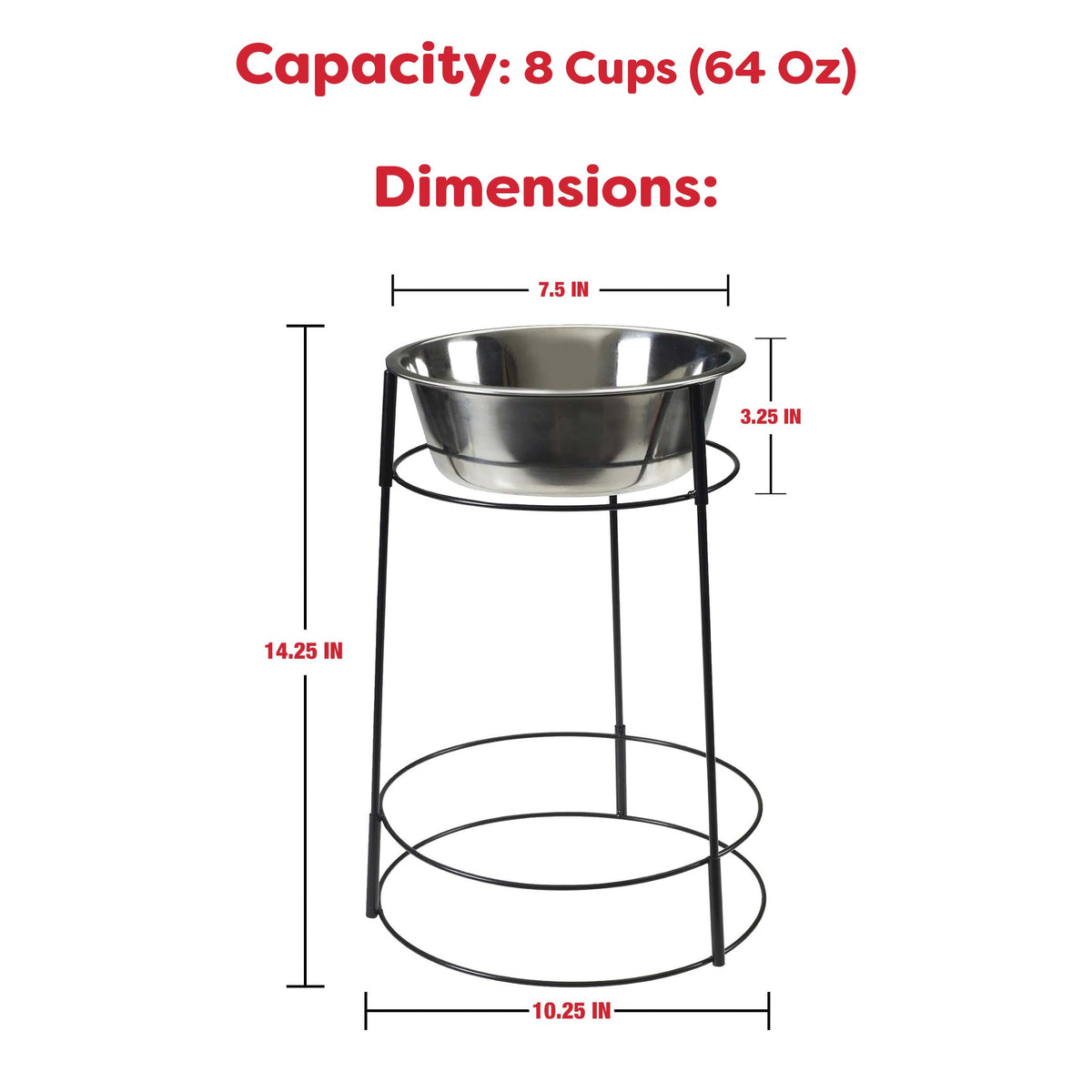 Hi Rise Single Diner Elevated Dog Feeder (Single)