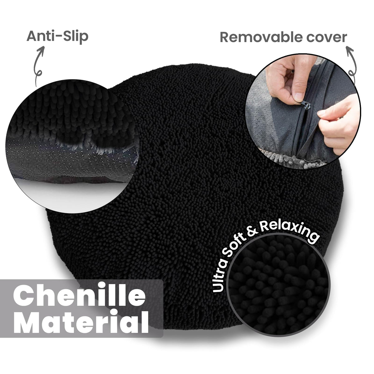 Cloud K 9 Bed for Dogs & Cats (Large (40''X40'') / Black)