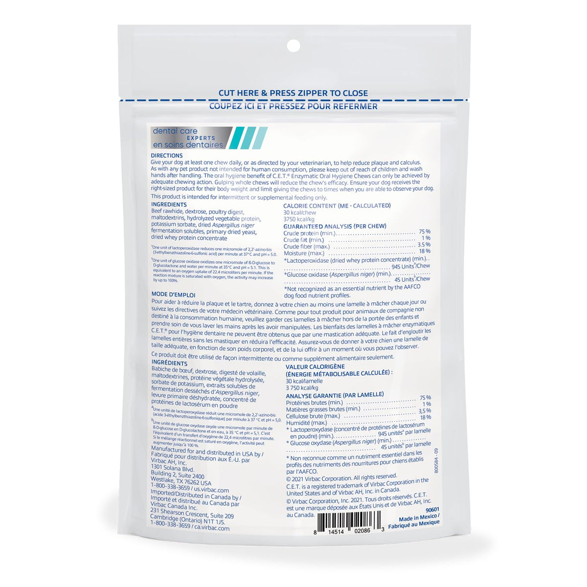C.E.T. Enzymatic Oral Hygiene Chews for Dogs (Extra Small Under 11lbs)