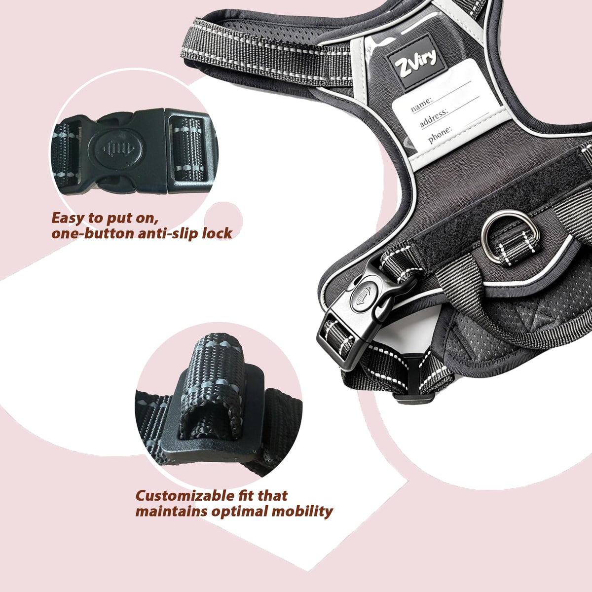 Tactical Dog Harness with Leash (XL)
