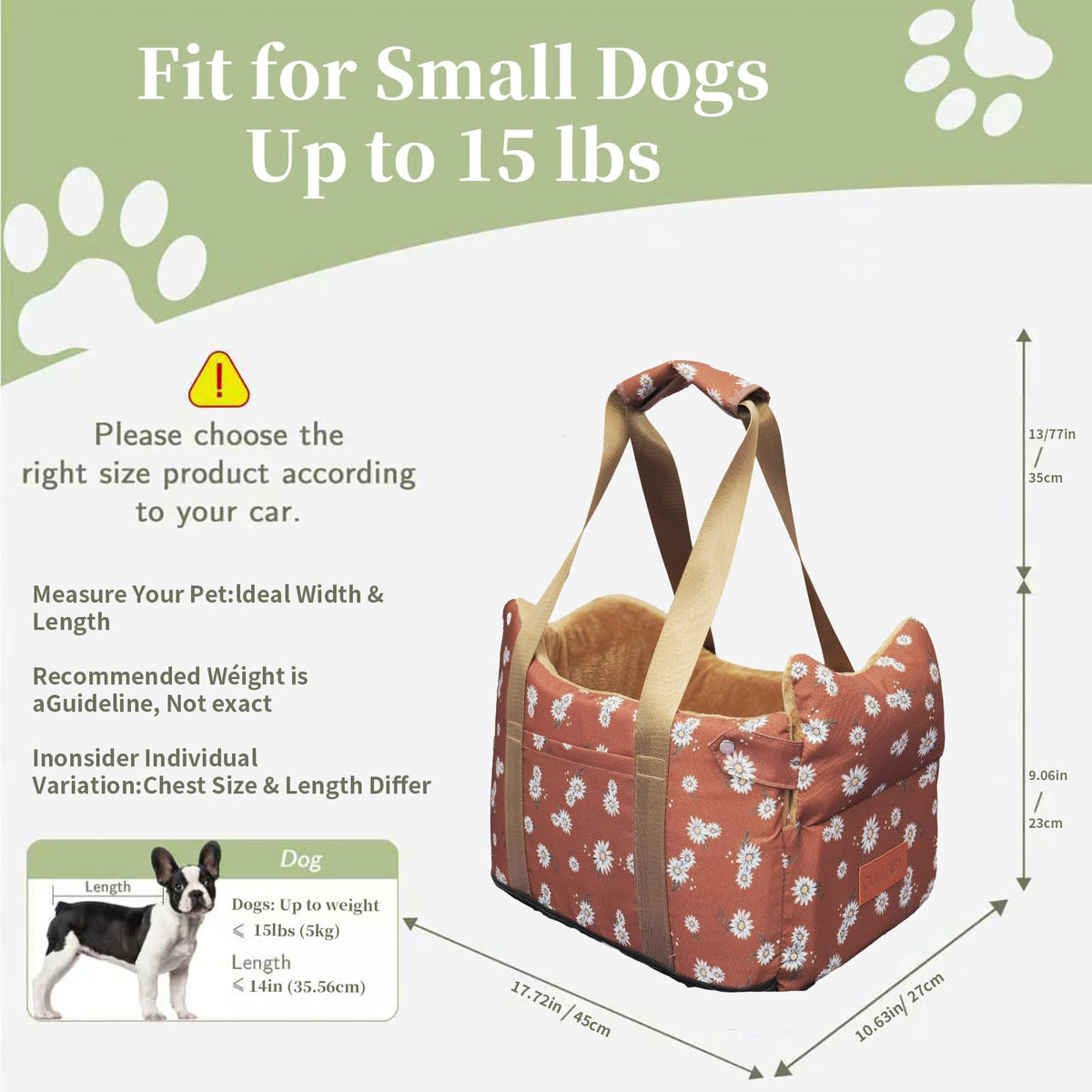 Dog Car Seat for Small Dogs 5 (Coffee Color)