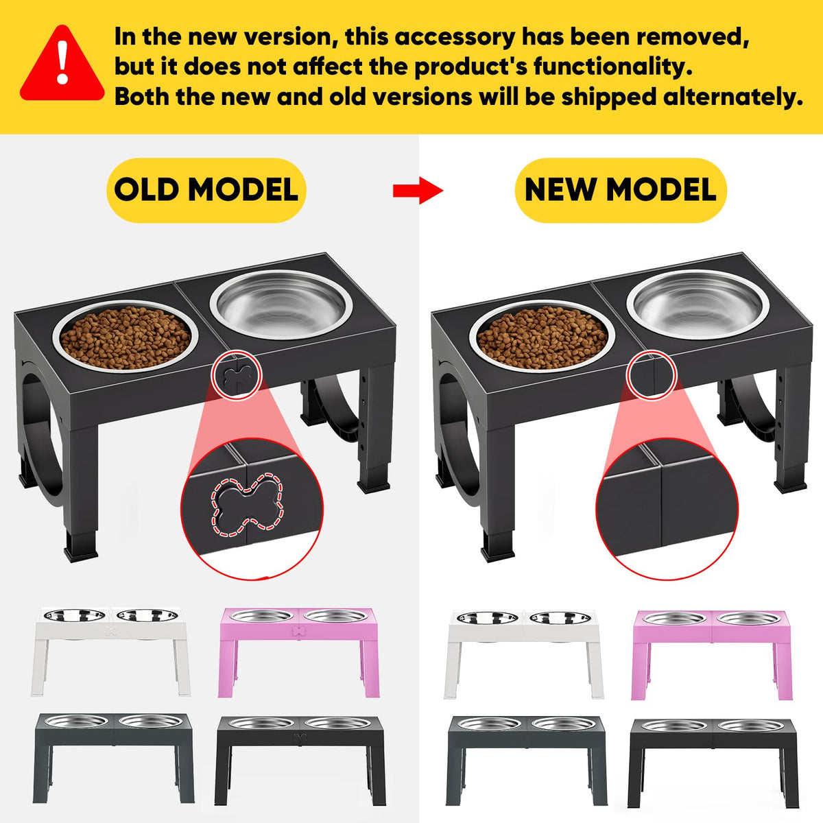 Elevated Dog Bowls Large Breed Raised Dogs Bowl Stand Large (A-Black)