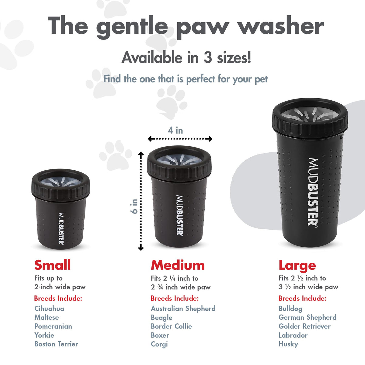 Medium Dog Paw Cleaner (Matte Black / Medium)