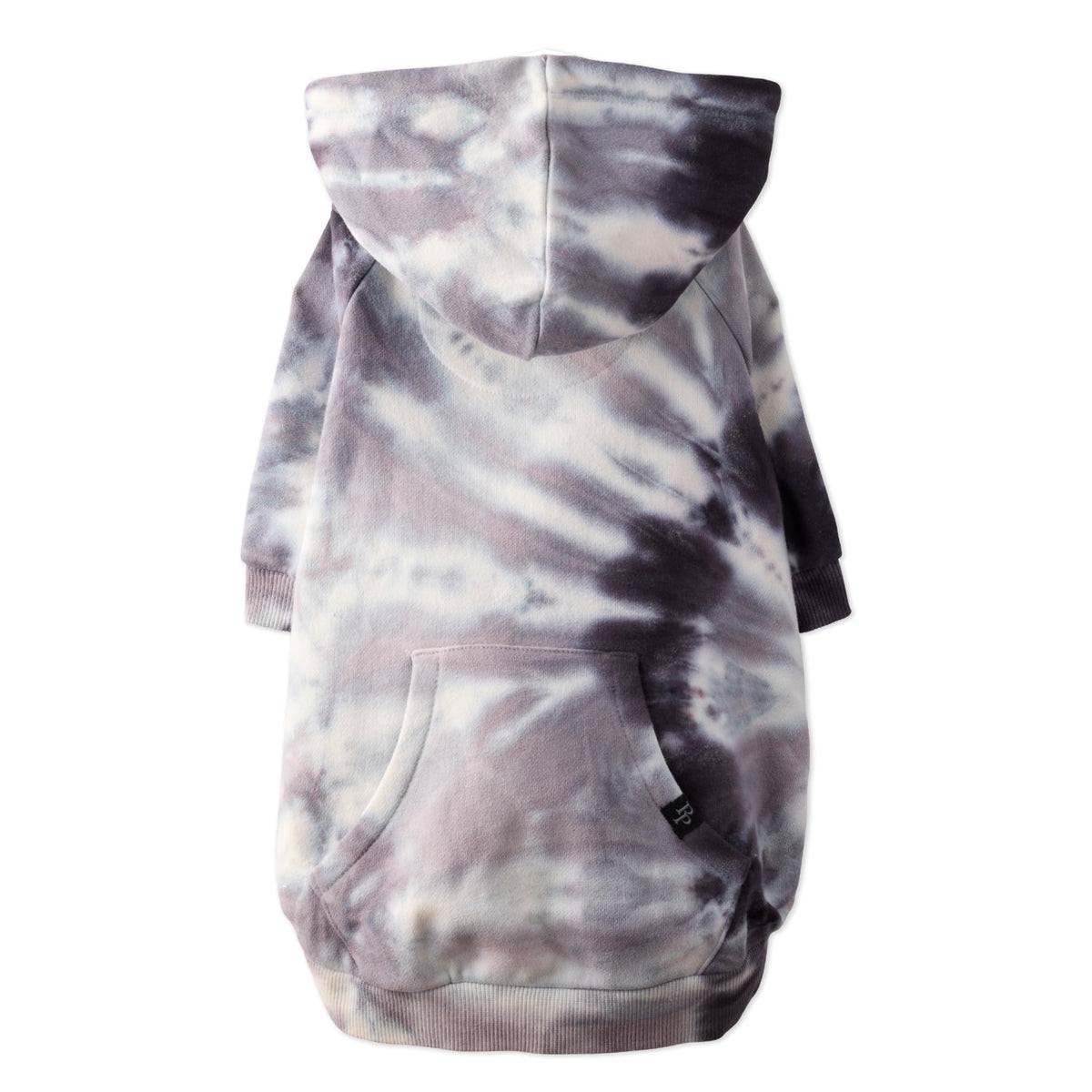 Rocky II Dog Hoodie (Black Tie Dye / Large (40-60 lbs))