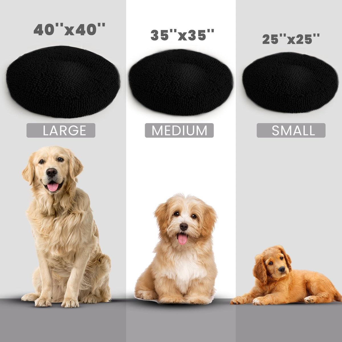 Cloud K 9 Bed for Dogs & Cats (Large (40''X40'') / Black)