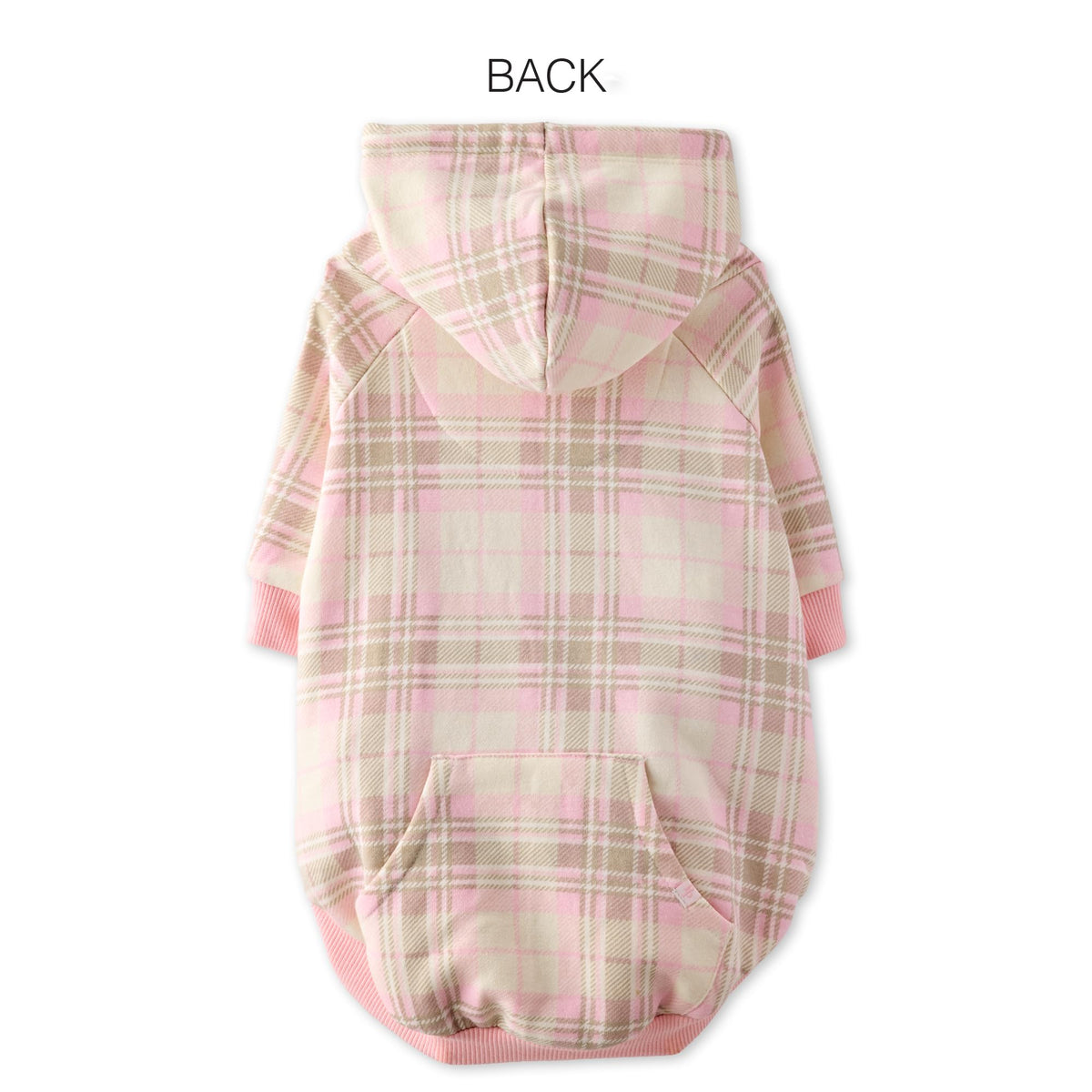 Rocky II Dog Hoodie (Pink Chesterfield Plaid / XX-Small (4-7 lbs))