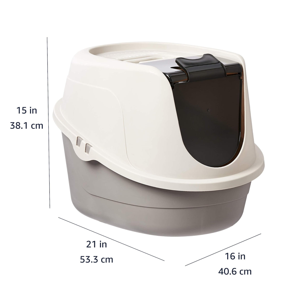 No Mess Hooded Enclosed Cat Litter Box with Odor Control and Swinging Door (Standard (Pack of 1))