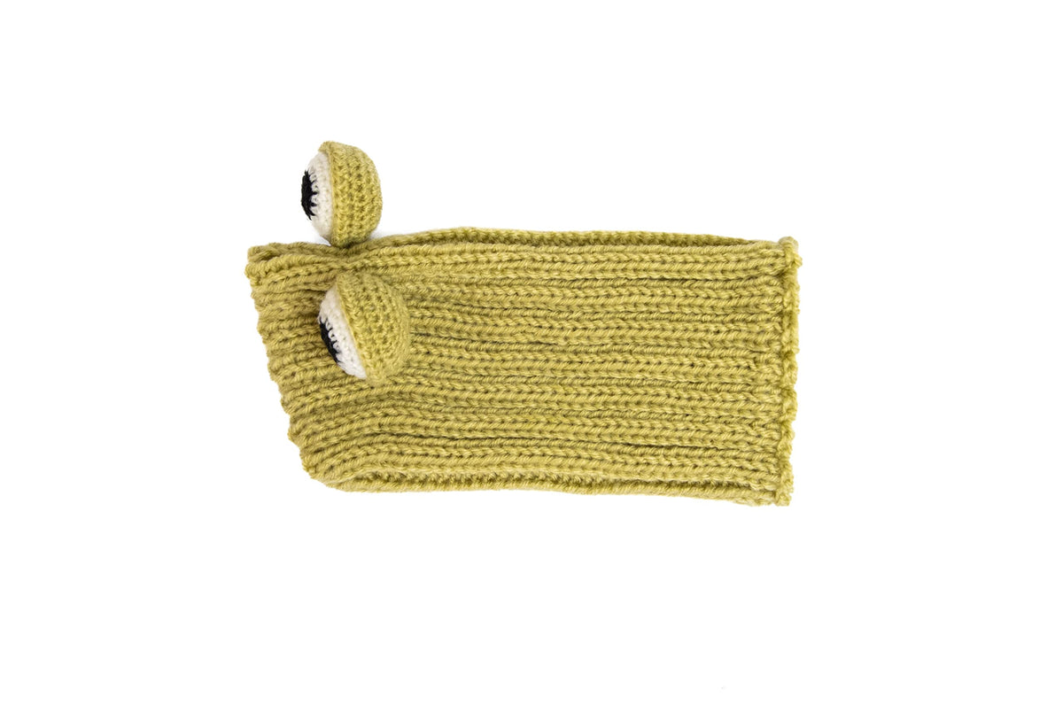 Frog Costume Knit Dog Snood Ear Wrap for Pets (Medium)