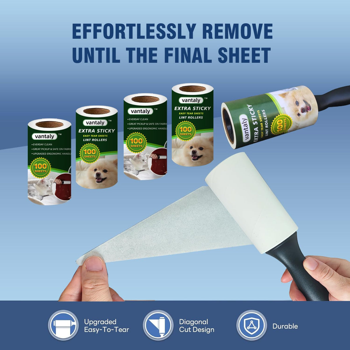Lint Rollers for Pet Hair Extra Sticky (6 pcs - 600 Sheets)