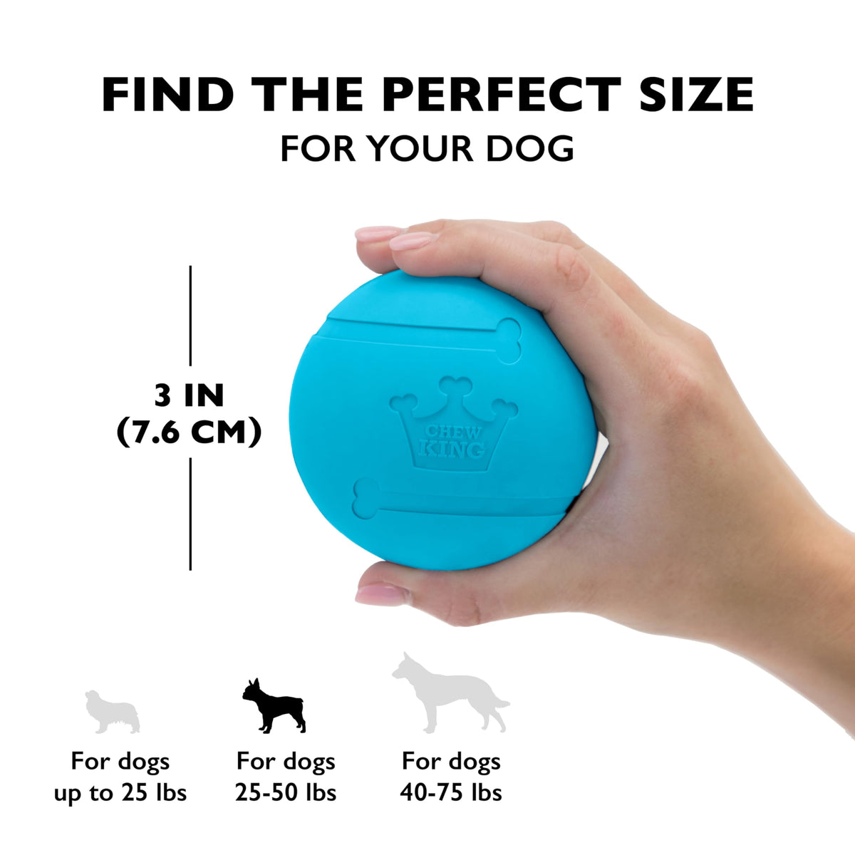 Fetch Balls Extremely Durable Natural Rubber Toy Pack of 3 (3-Pack (3" Balls) - Blue, Purple, Turquoise)