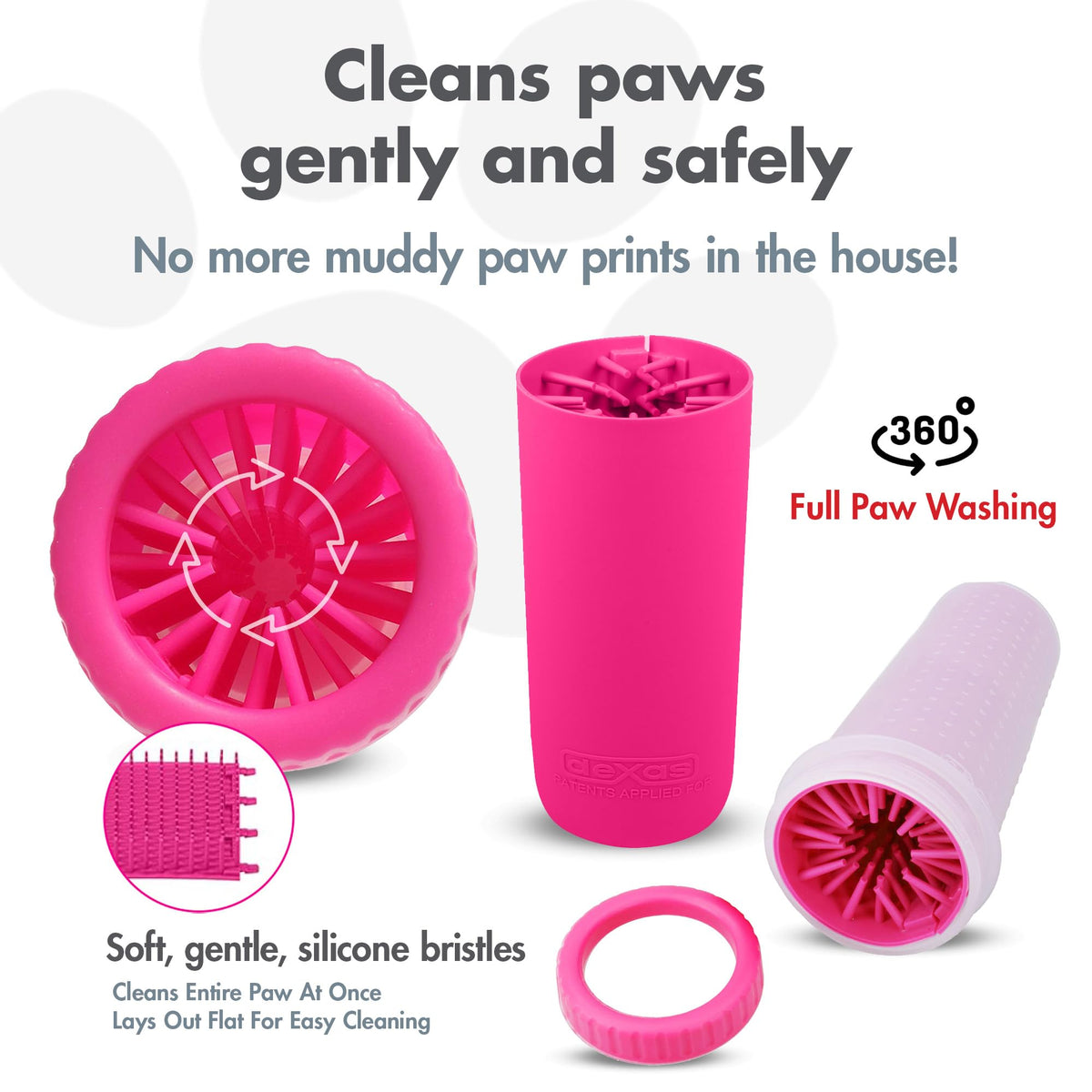 MudBuster Portable Dog Paw Cleaner (Pink / Large)