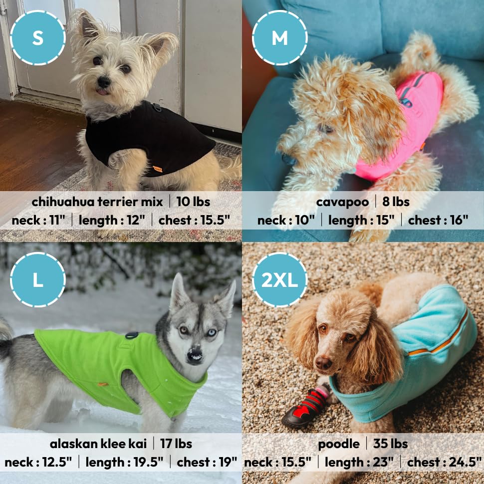 Zip Up Fleece Dog Sweater (3X-Large chest (~28.5") / Blue)