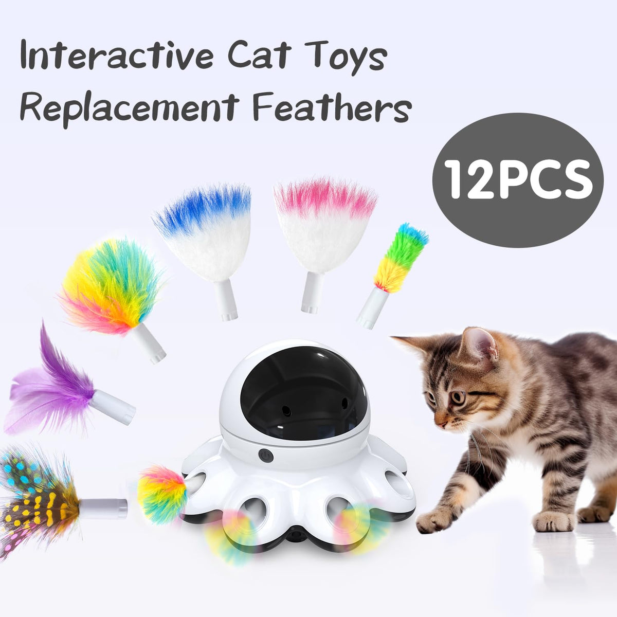 12Pcs Feathers Replacement and Soft Furry Accessories ONLY Fits T65 (Various Refills Feathers*12)