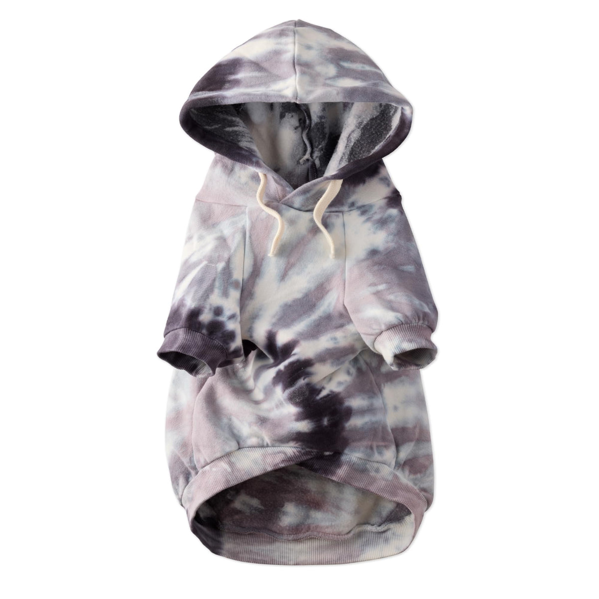 Rocky II Dog Hoodie (Black Tie Dye / Small (10-25 lbs))