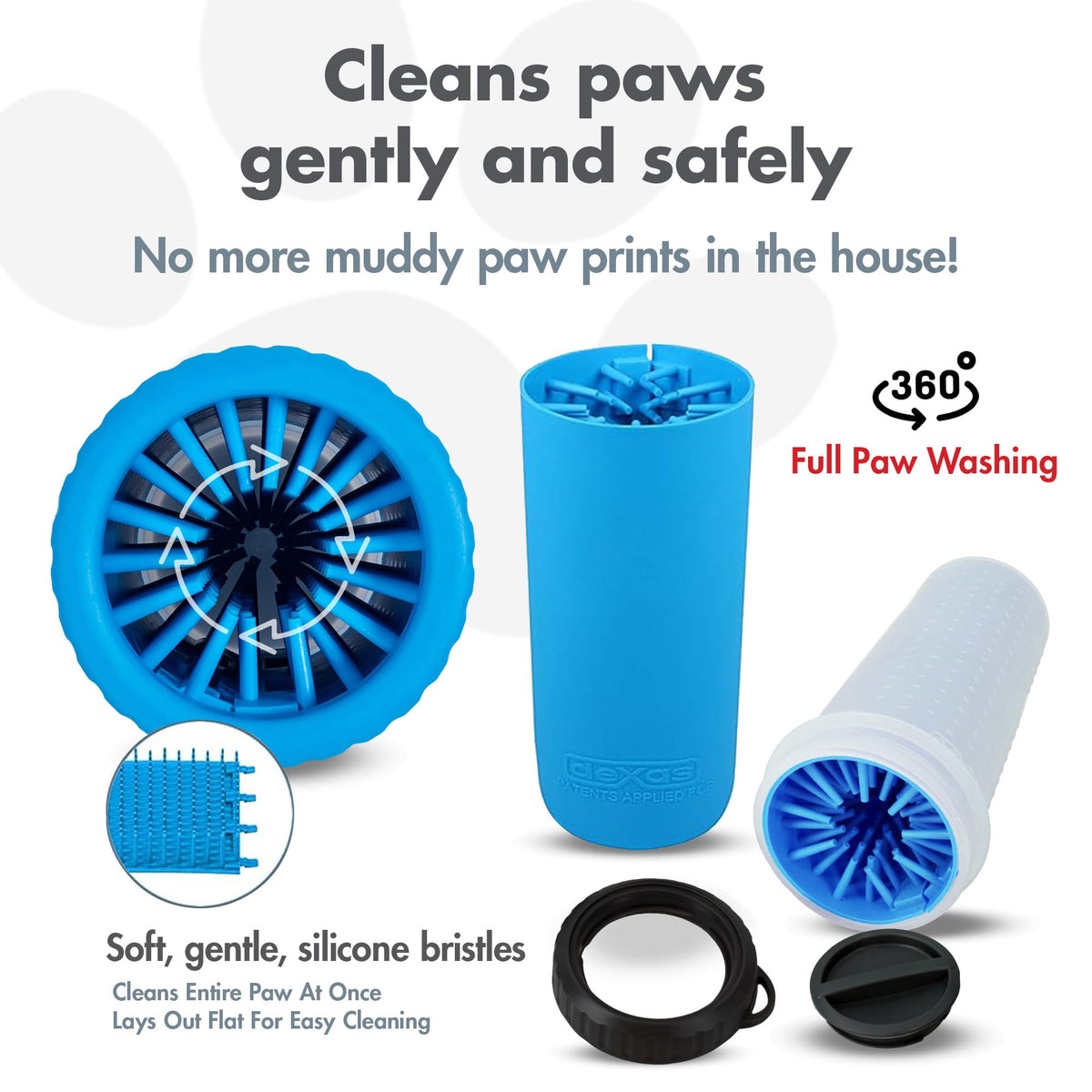 Lidded MudBuster Large Dog Paw Cleaner (Pro Blue / Large with Lid)