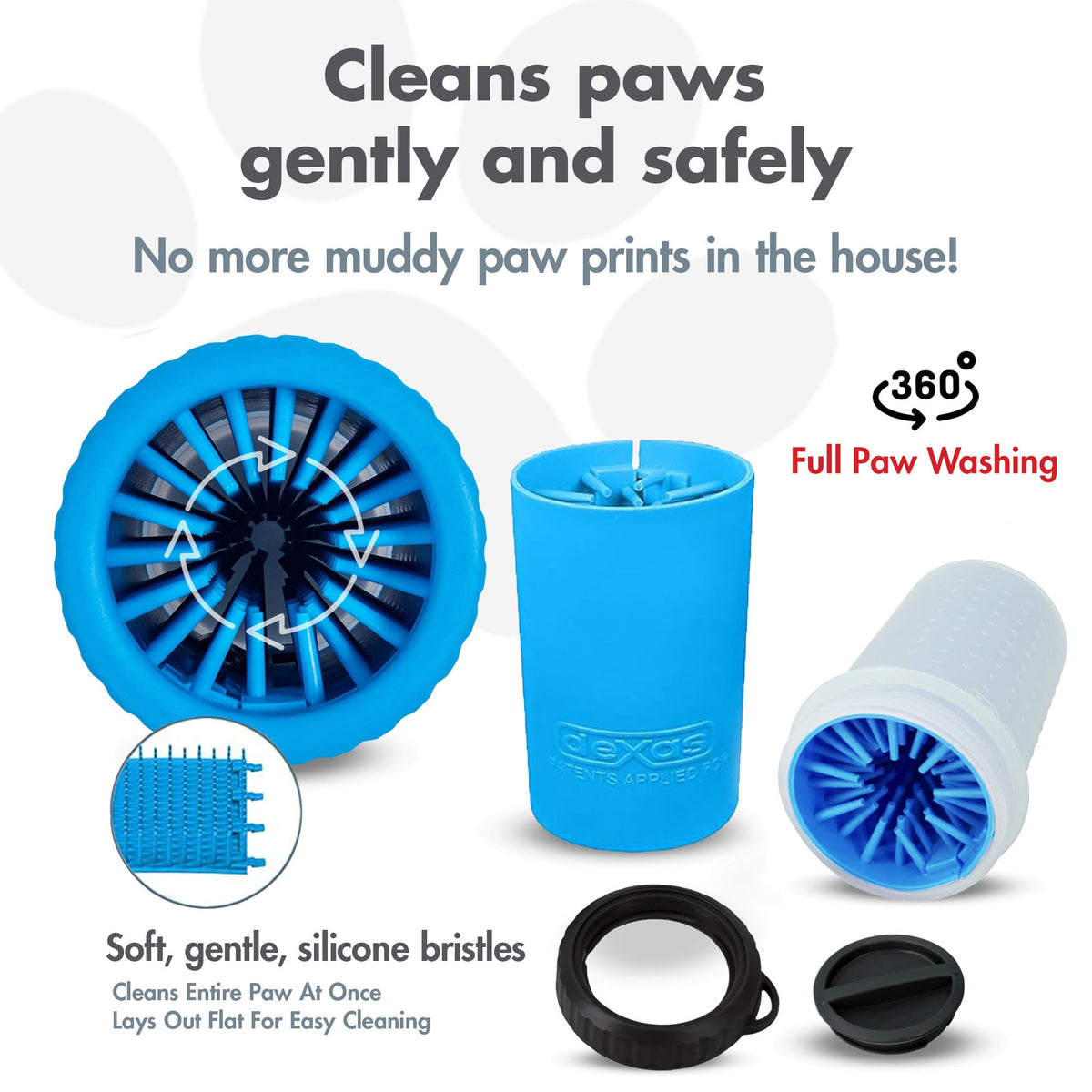 Lidded MudBuster Medium Dog Paw Cleaner (Pro Blue / Medium with Lid)