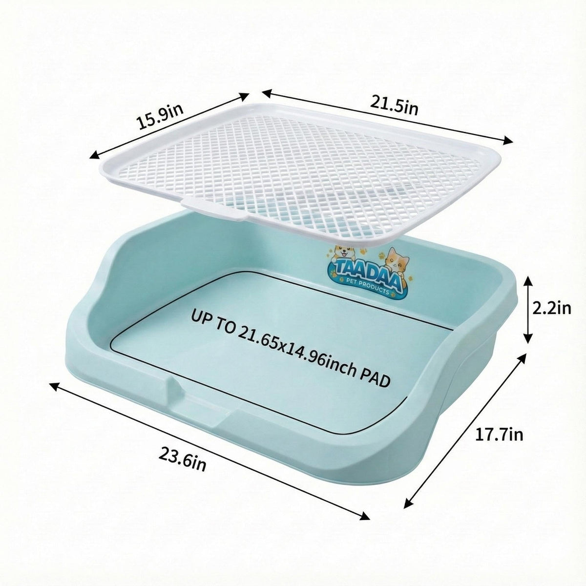 Indoor Dog Potty Tray for Small Dogs & Puppies (Navy Blue)