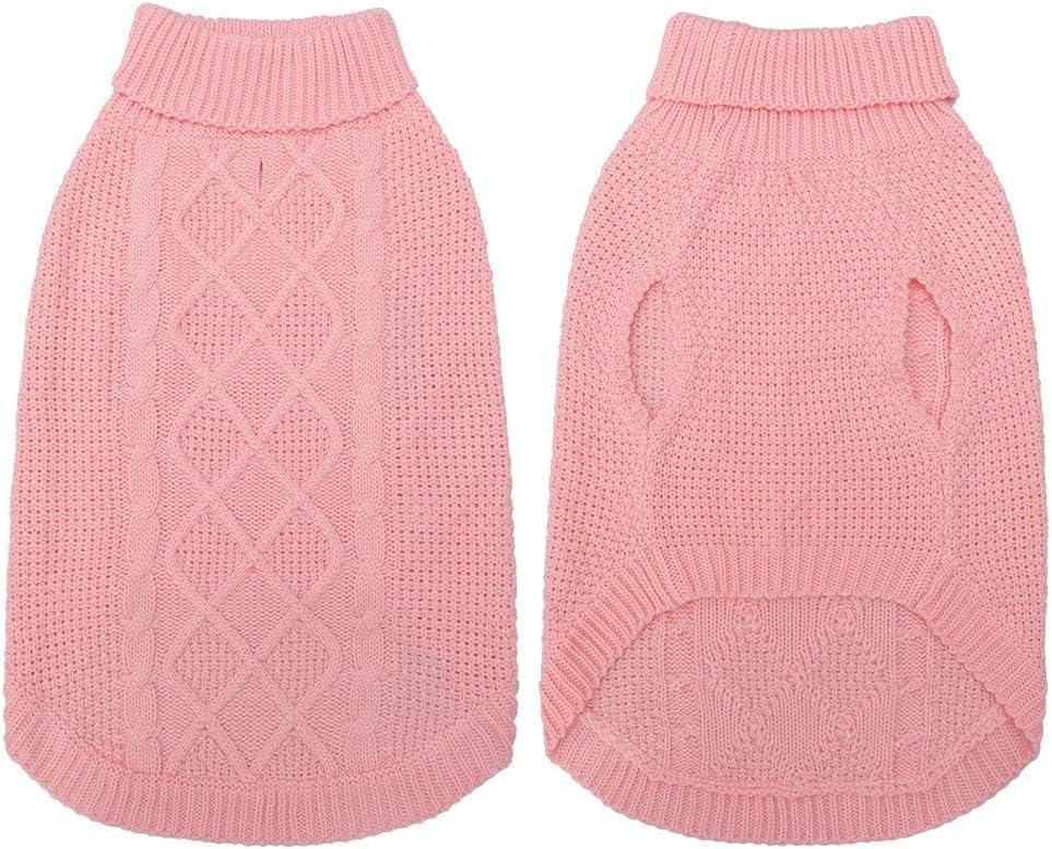 Turtleneck Dog Sweater (Medium/Large / Flesh Pink)