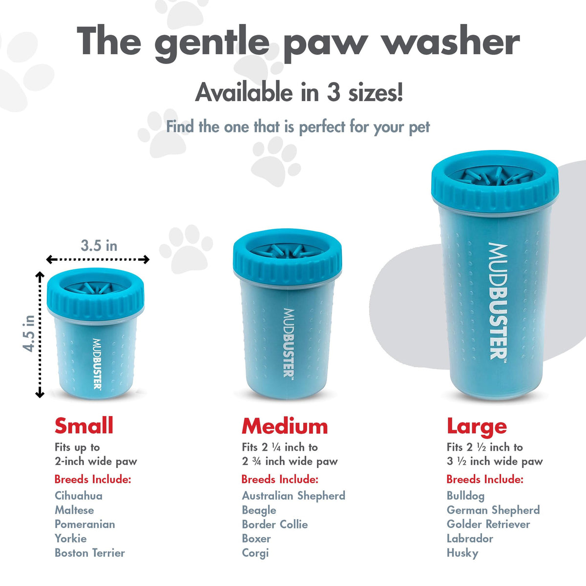 MudBuster Portable Dog Paw Cleaner (Blue / Small)