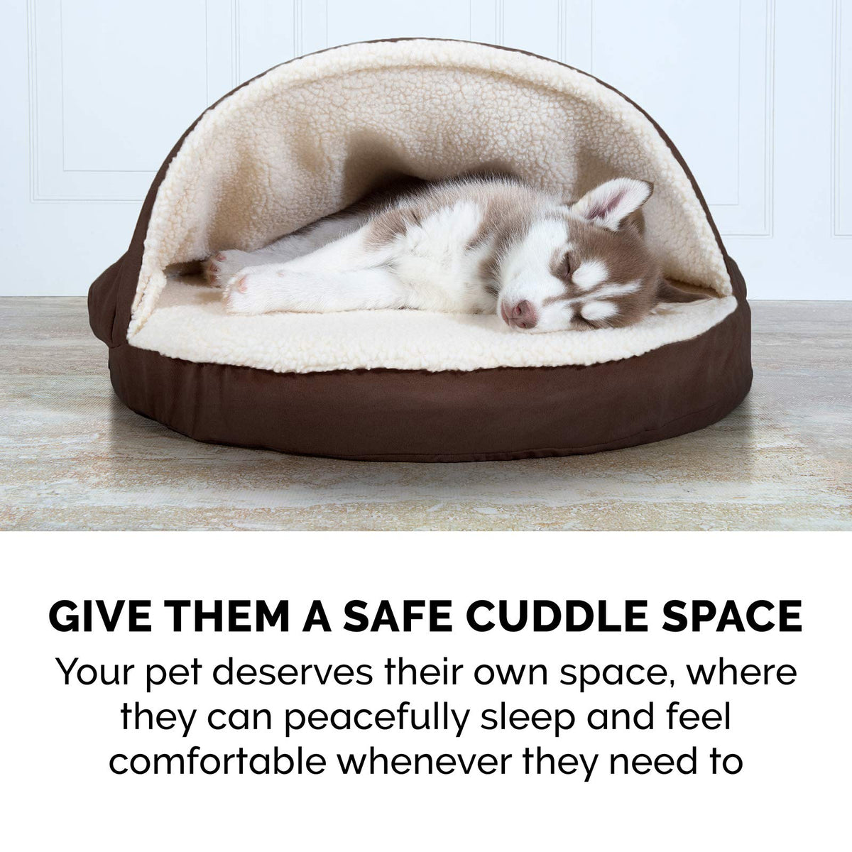 Round Orthopedic Dog Bed for Medium Dogs (Espresso / Medium)