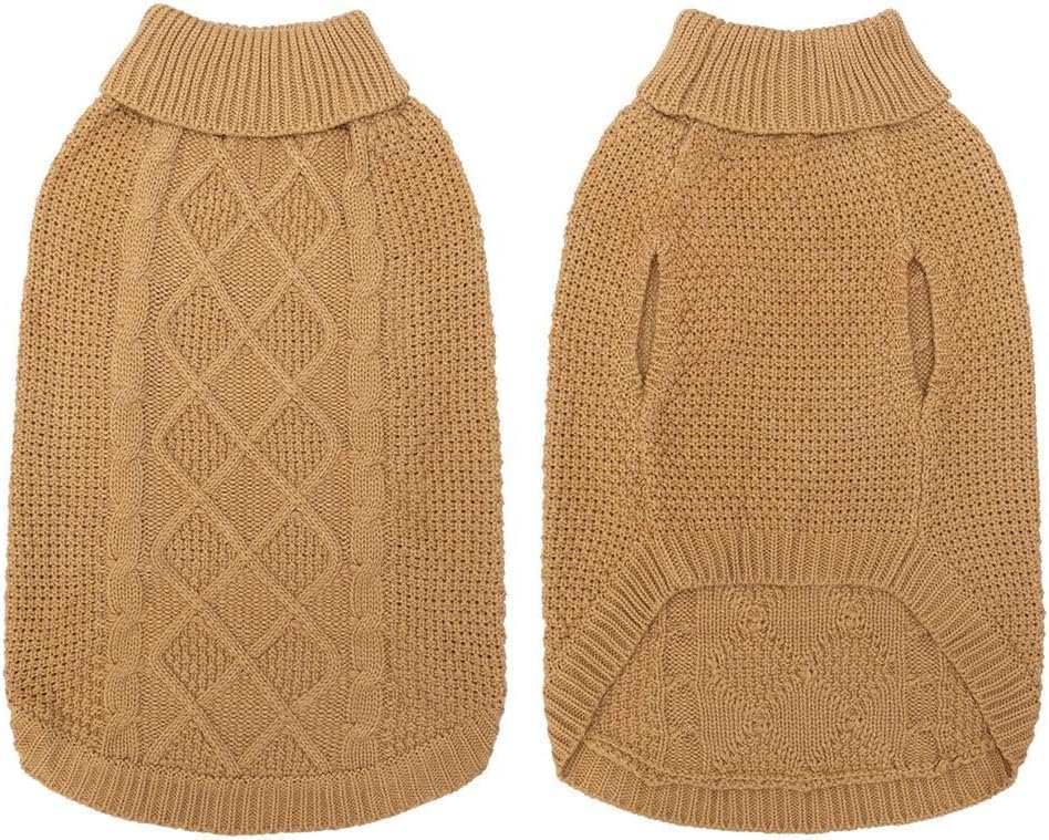 Turtleneck Dog Sweater (Medium/Large / Khaki)