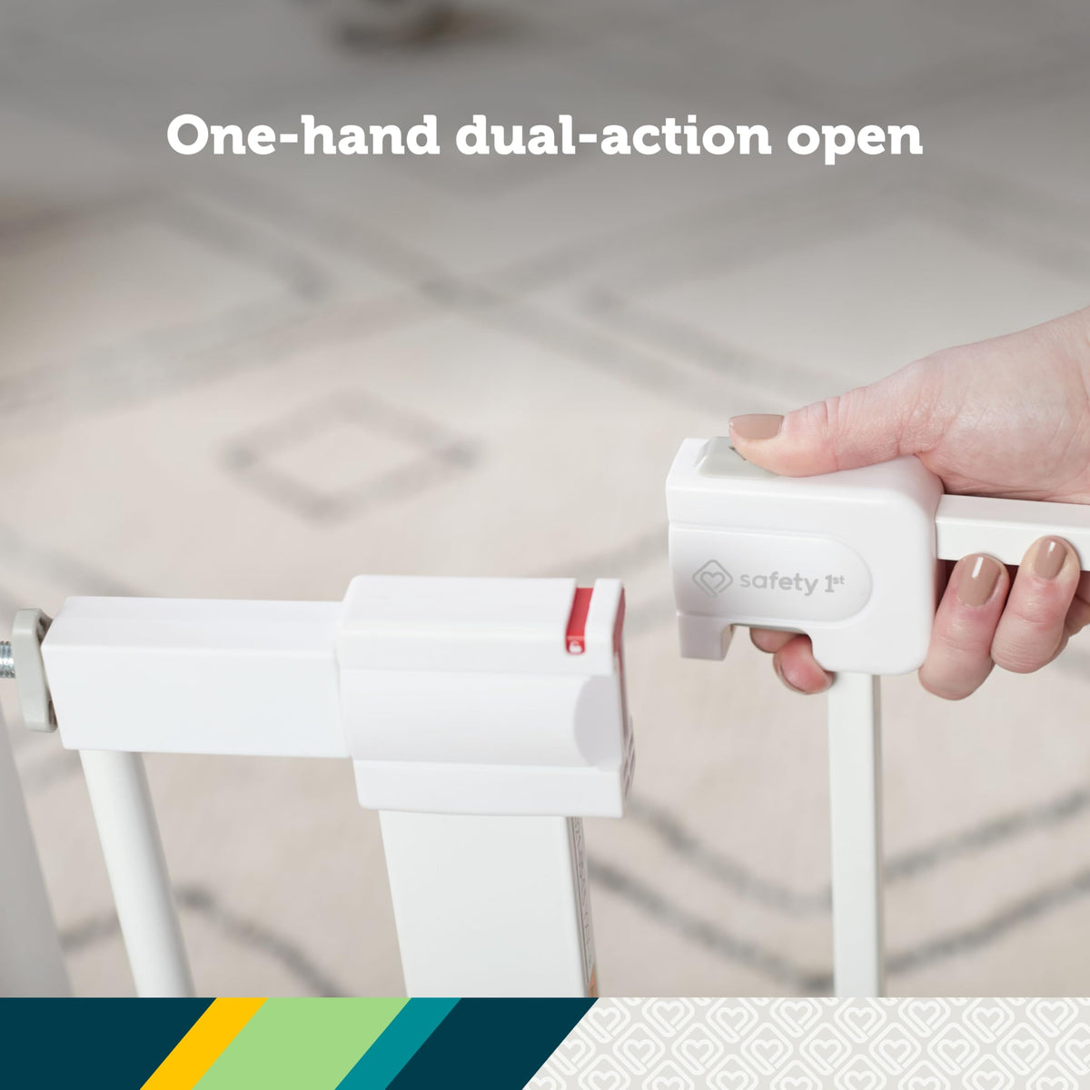 Easy Install Walk Thru Baby Gate for Doorway With Door (1-Pack / 29" to 38" Wide x 28" Tall / White)